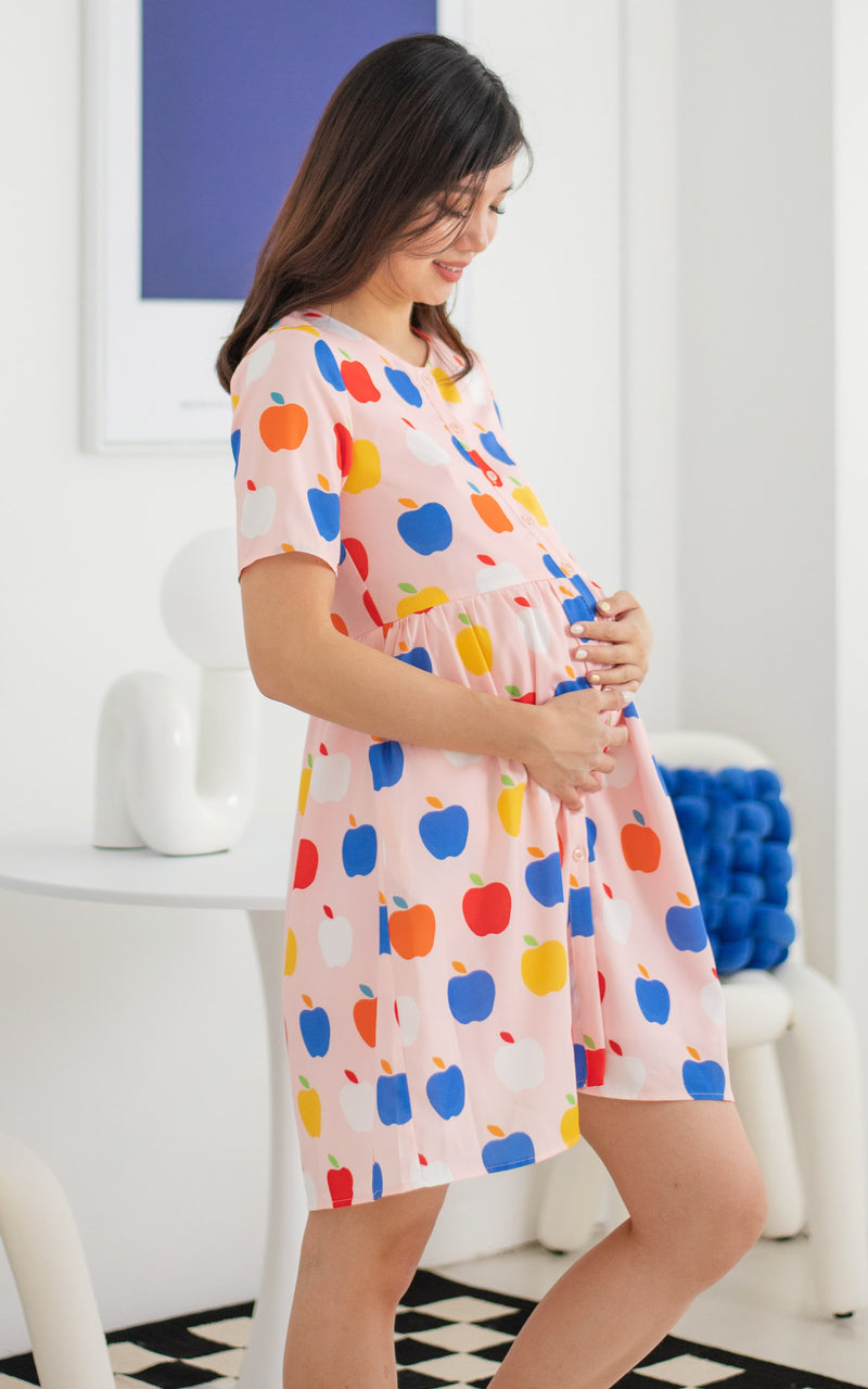 Apple Printed Nursing Dress