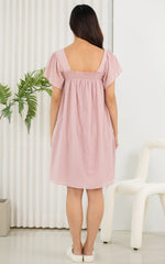 Julia Nursing Dress in Cotton Pink