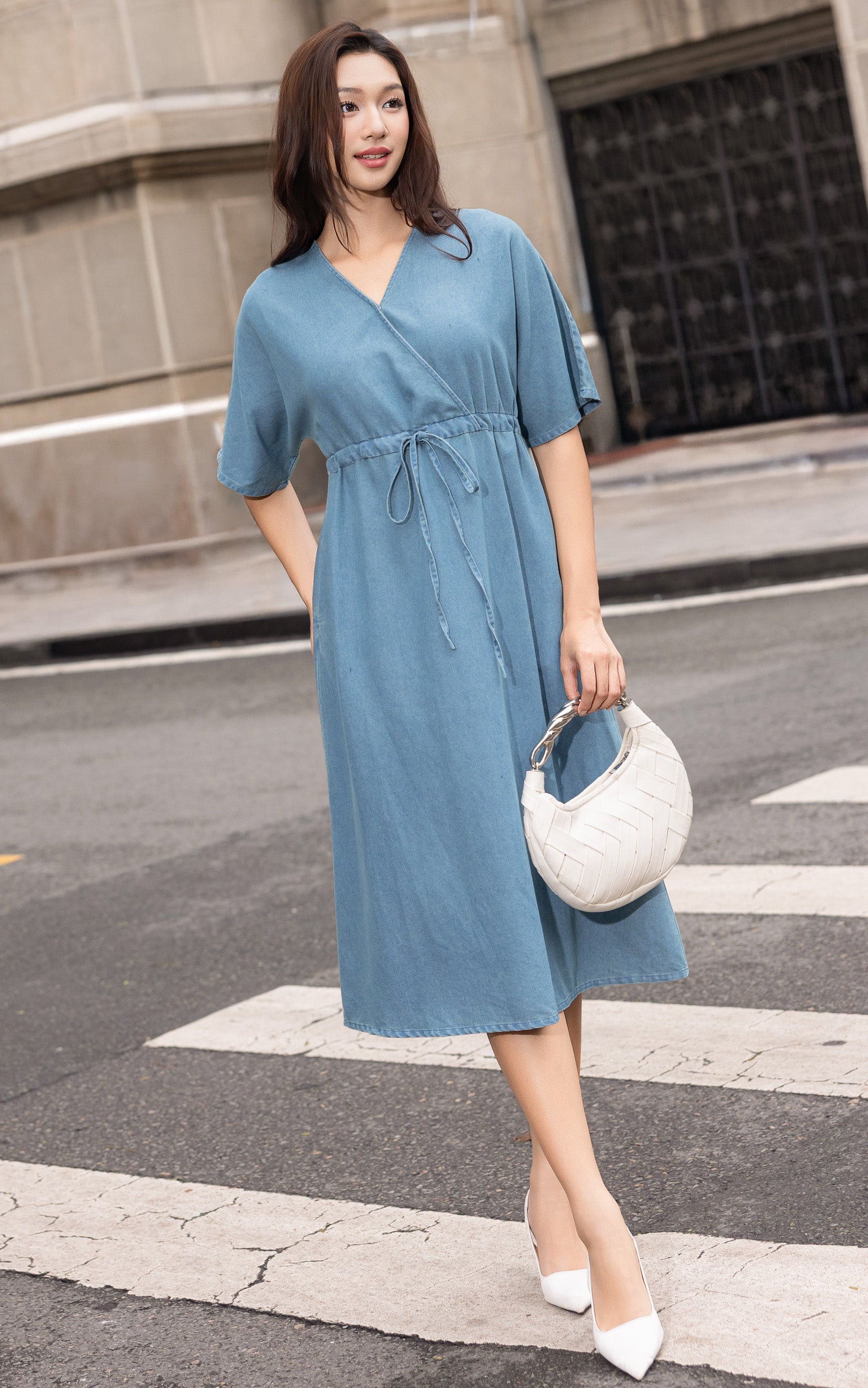 Sylvie Denim Cotton Nursing Dress – Jump Eat Cry