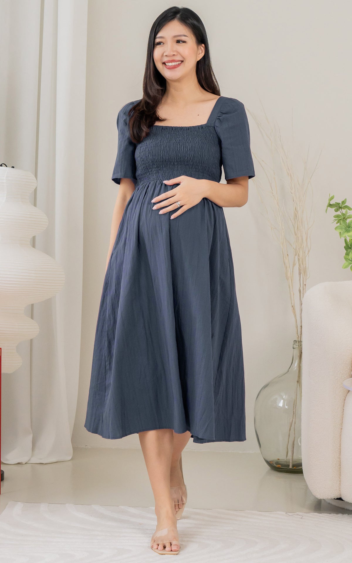 Eden Lines Nursing Dress in Navy