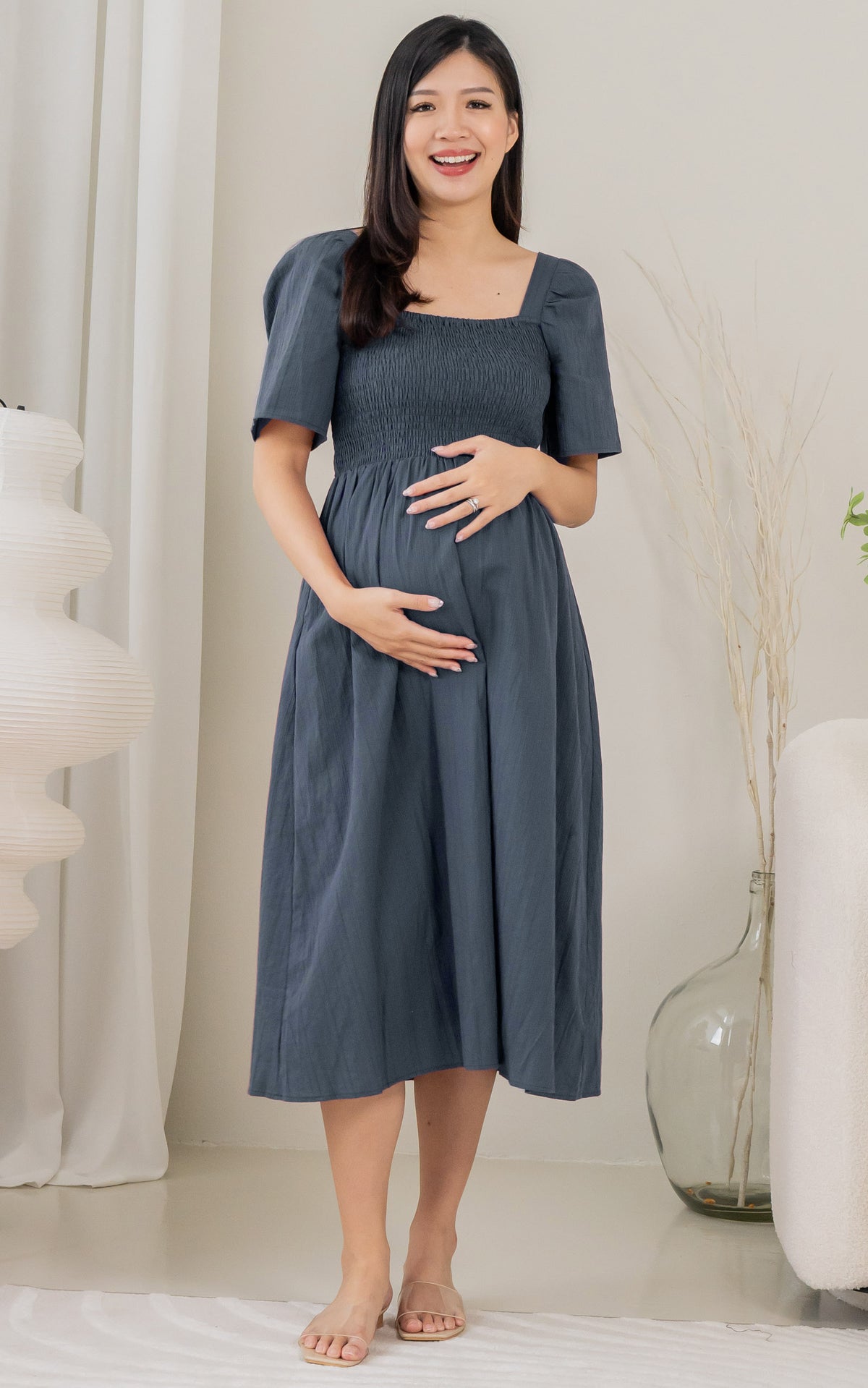 Eden Lines Nursing Dress in Navy