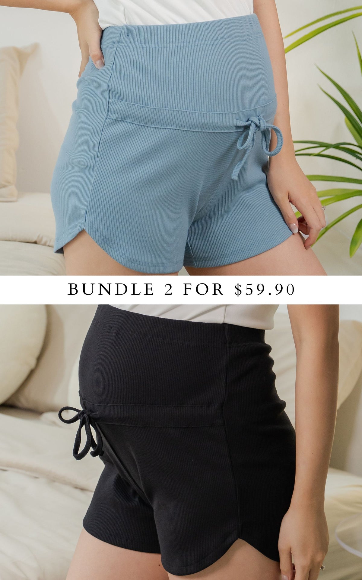 Arla Ribb Maternity Shorts Bundle (2 pcs)