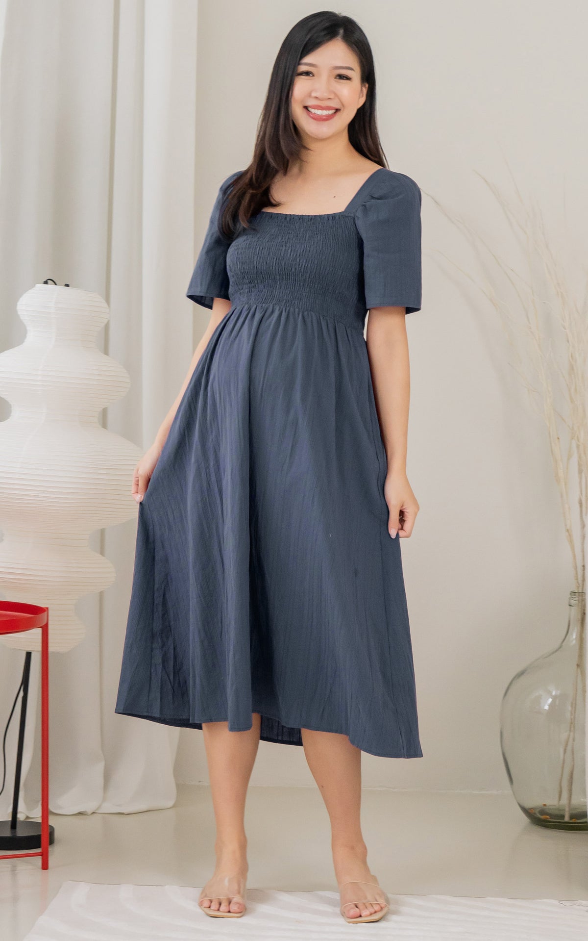Eden Lines Nursing Dress in Navy