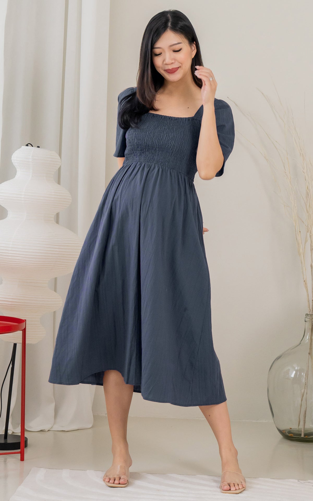 Eden Lines Nursing Dress in Navy