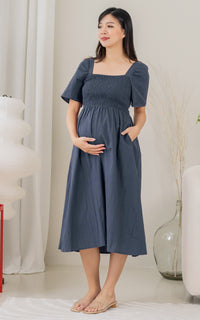 Eden Lines Nursing Dress in Navy