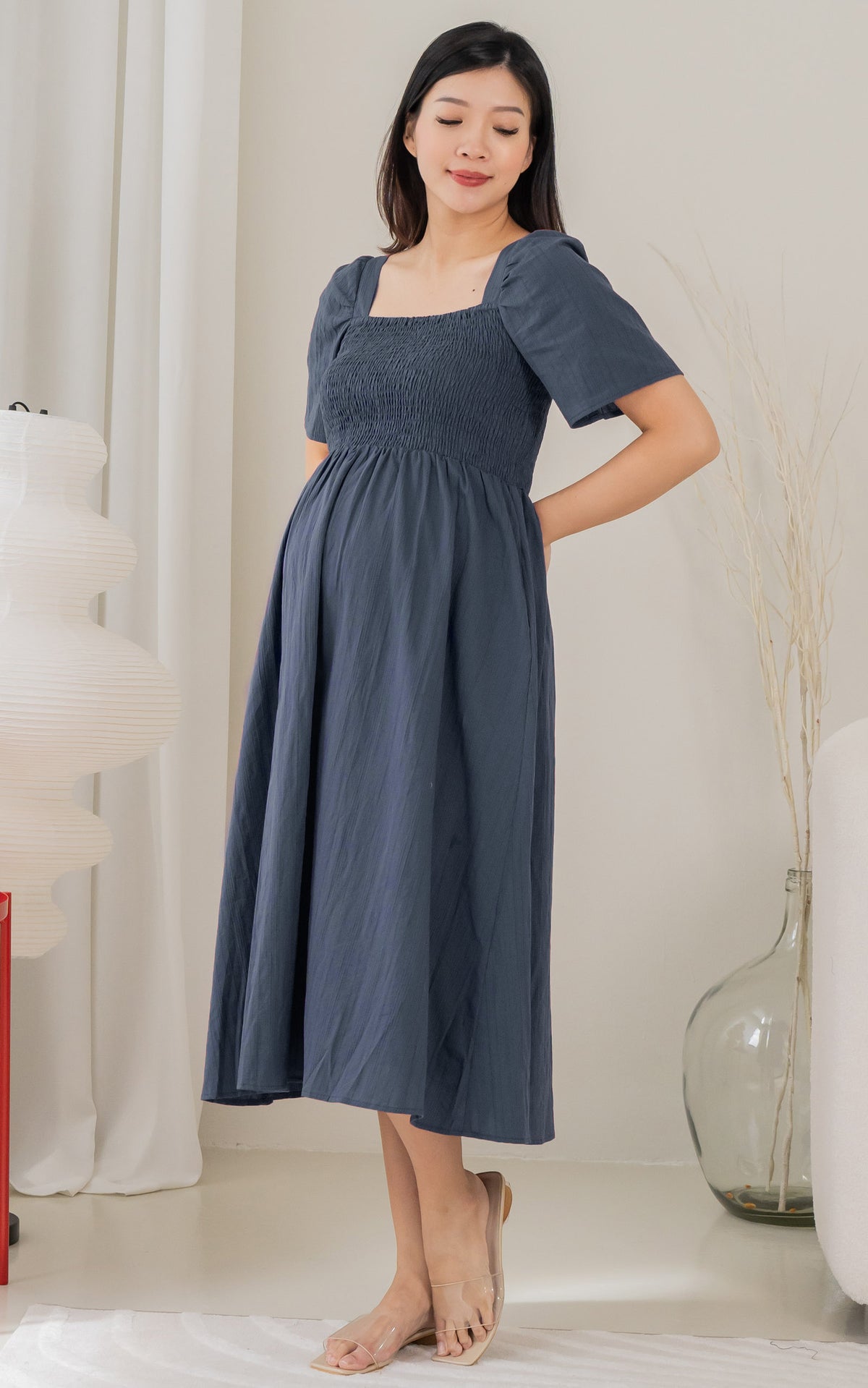 Eden Lines Nursing Dress in Navy
