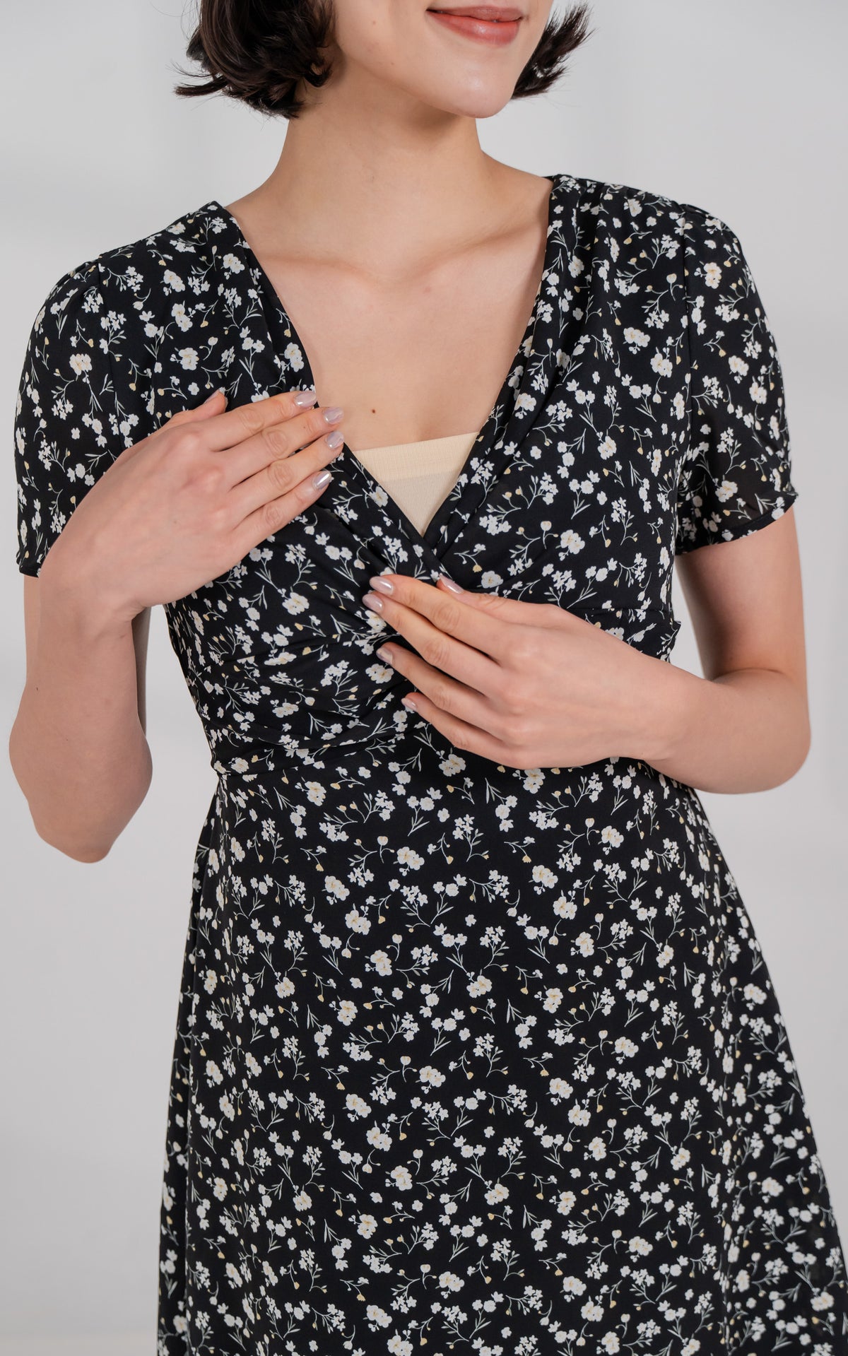 Adaline Front Twist Nursing Dress