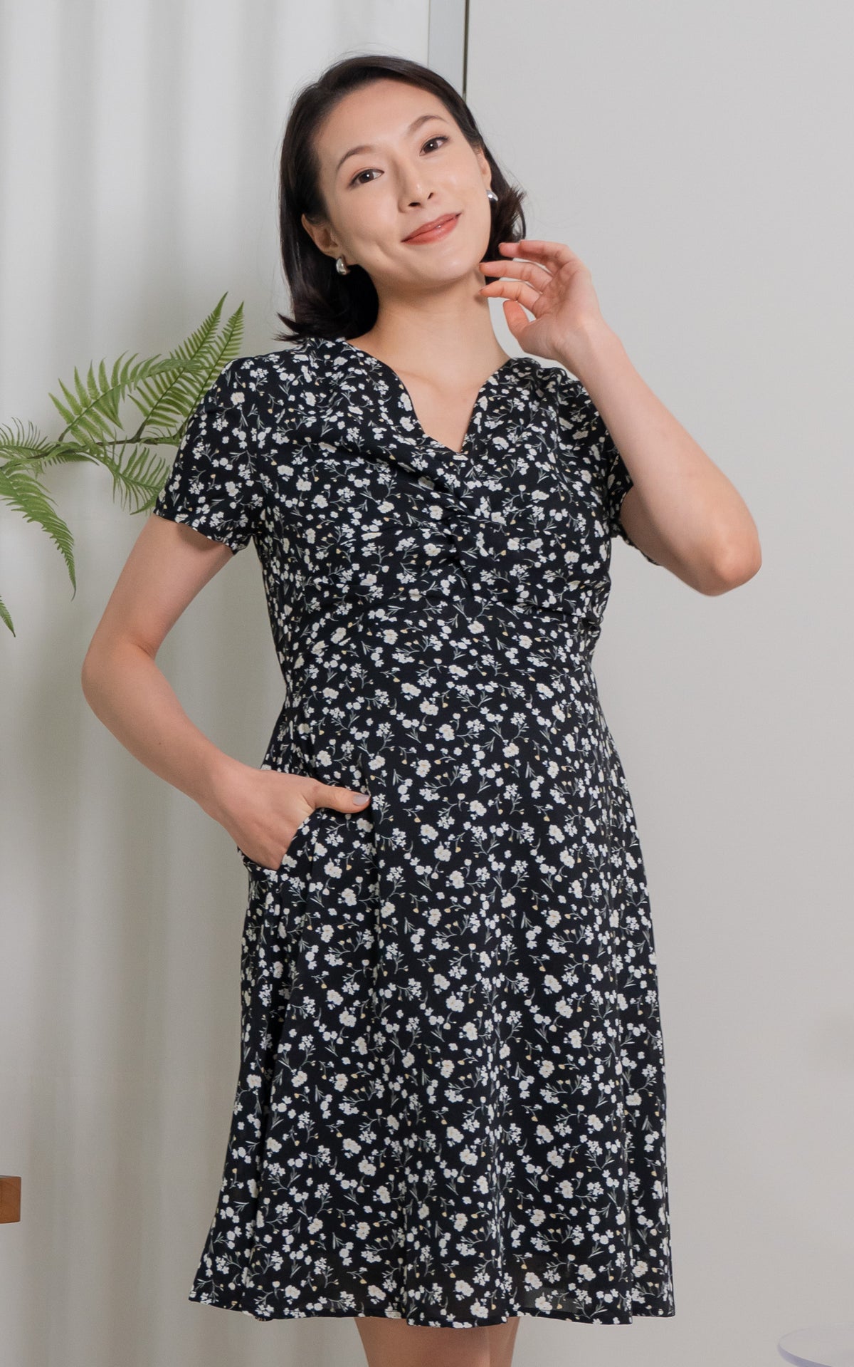 Adaline Front Twist Nursing Dress