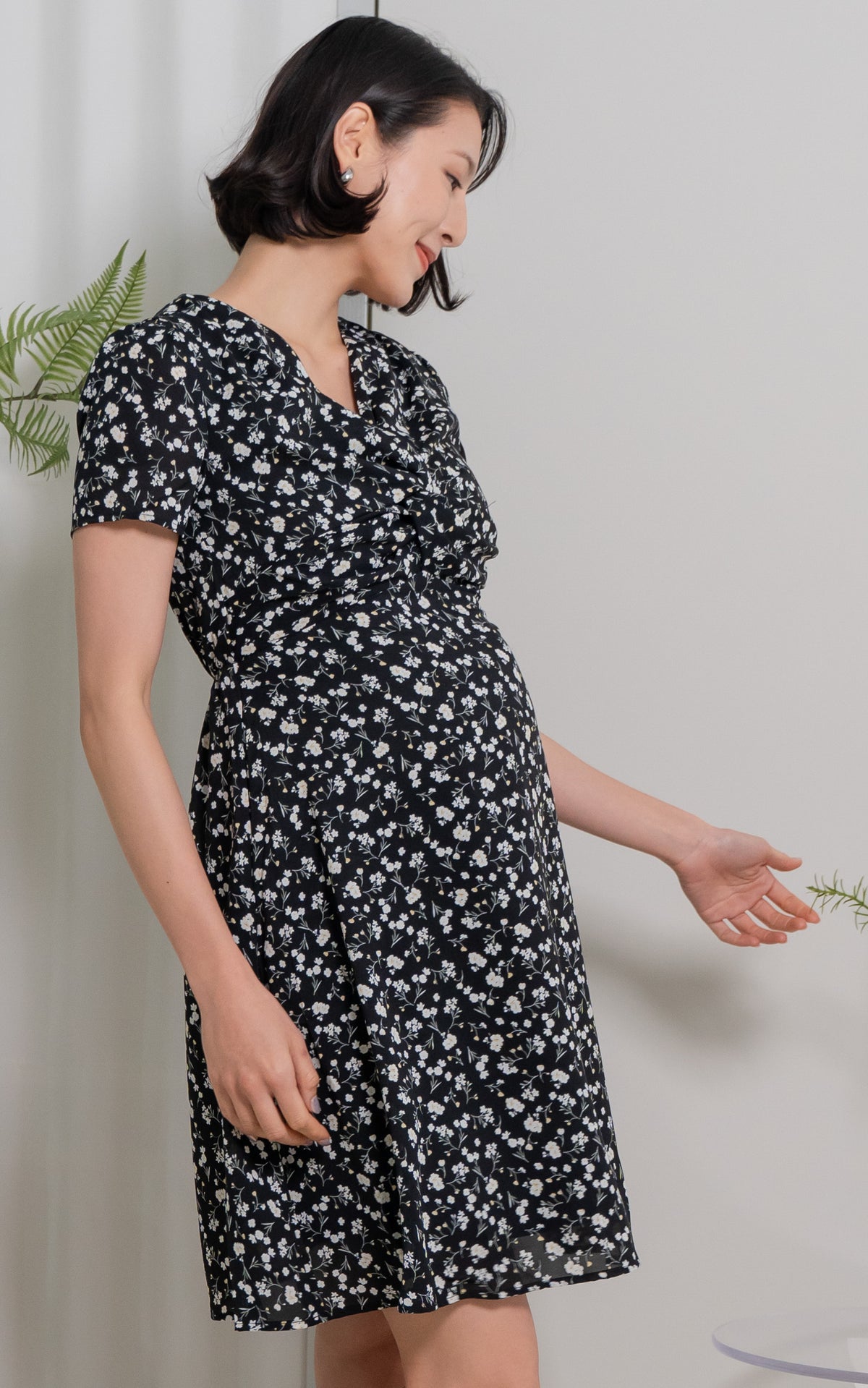 Adaline Front Twist Nursing Dress