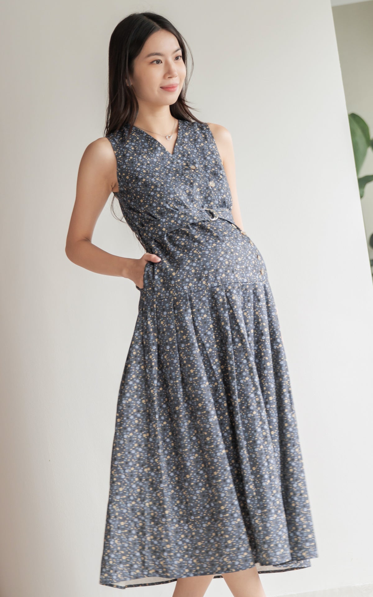 Adriana Floral Pleated Dress