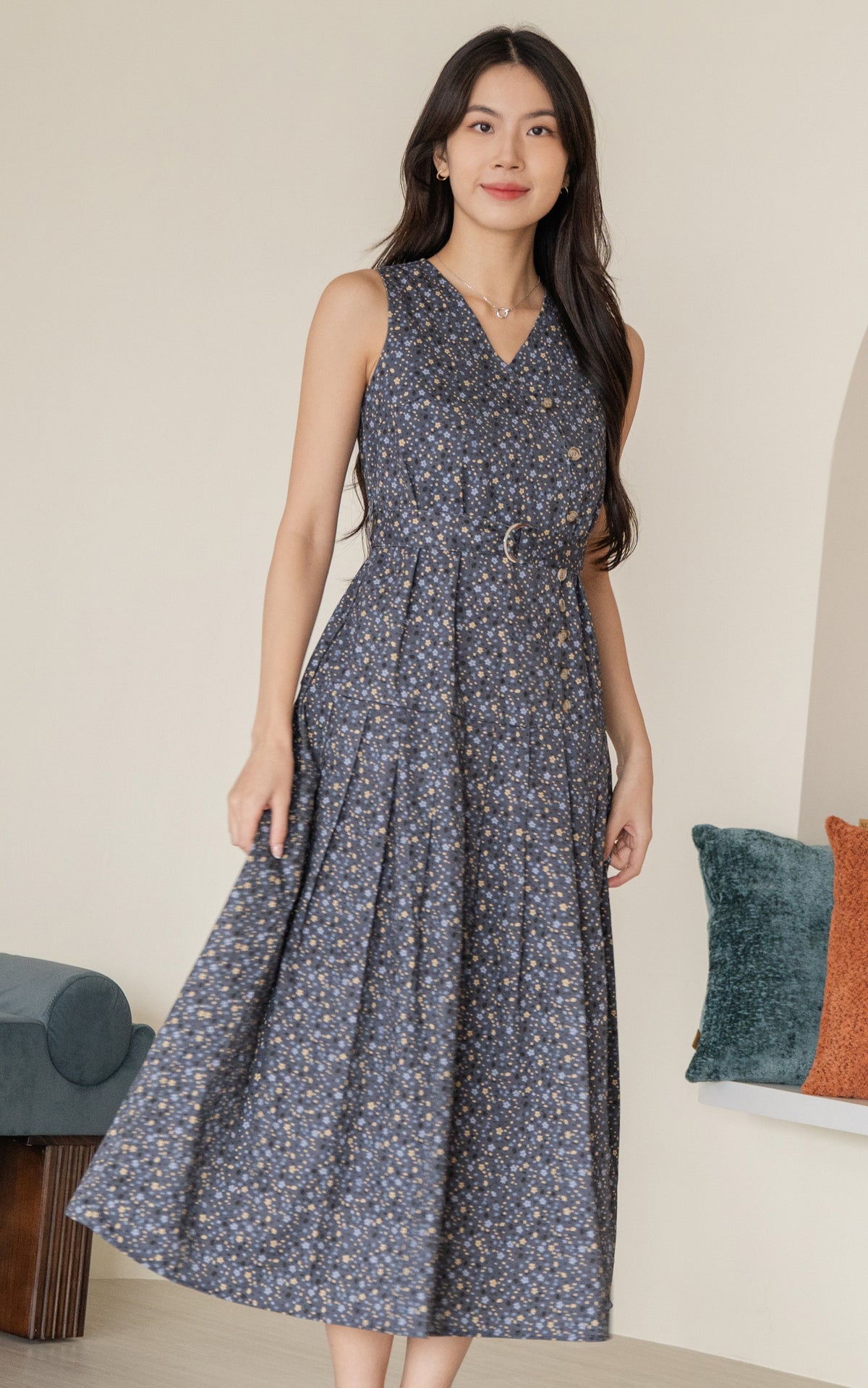 Adriana Floral Pleated Dress