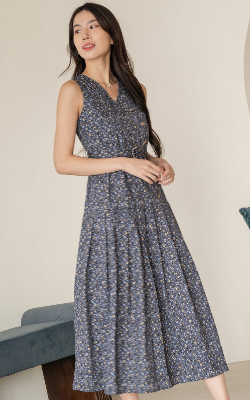 Adriana Floral Pleated Dress