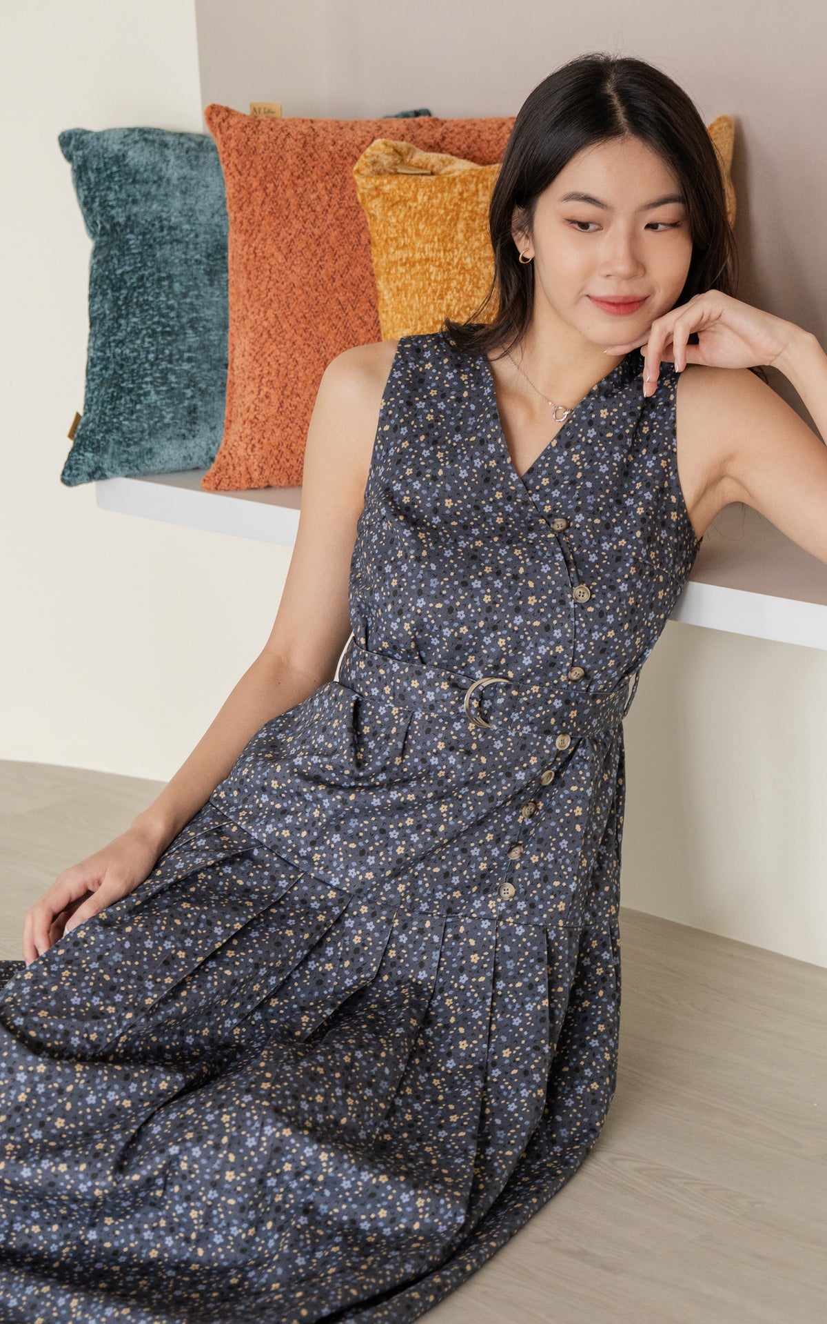 Adriana Floral Pleated Dress