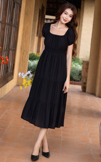 Aera Textured Dress in Black