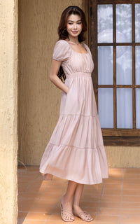 Aera Textured Dress in Soft Pink