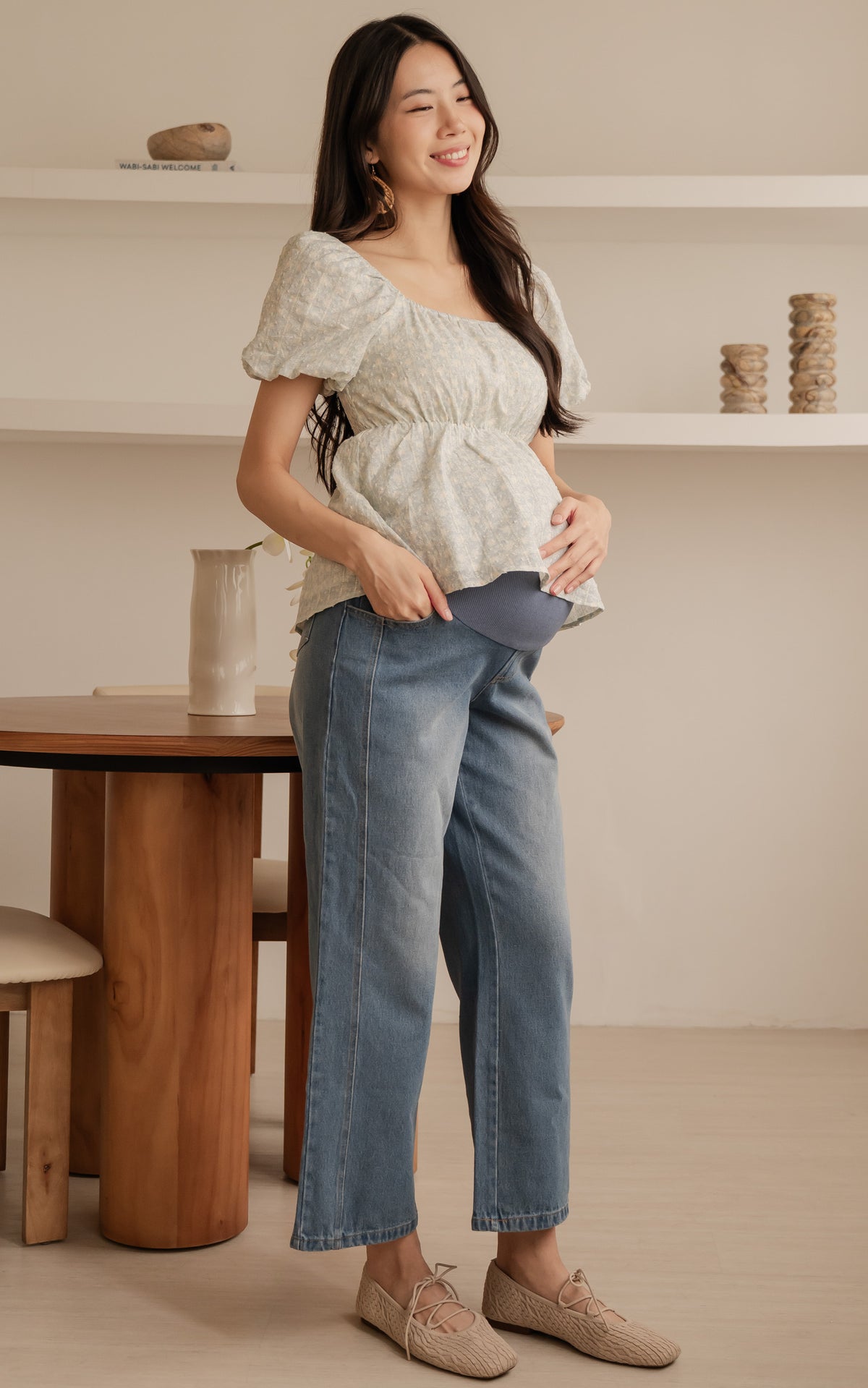 Emely Maternity Pant in Light Blue