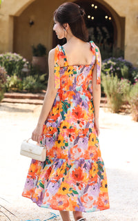 Amina Floral Nursing Dress in Purple