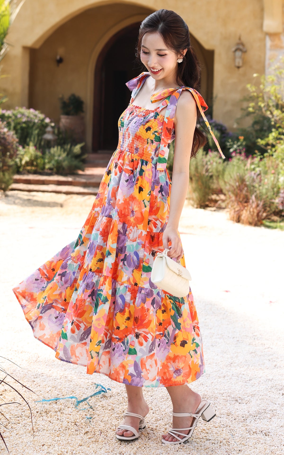 Amina Floral Nursing Dress in Purple