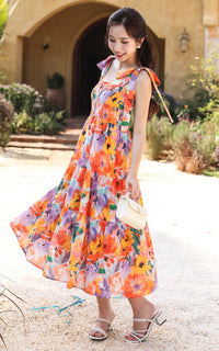 Amina Floral Nursing Dress in Purple