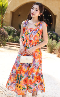 Amina Floral Nursing Dress in Purple