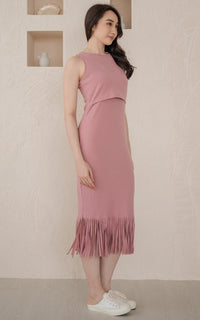 Angela Knitted Nursing Dress in Pink