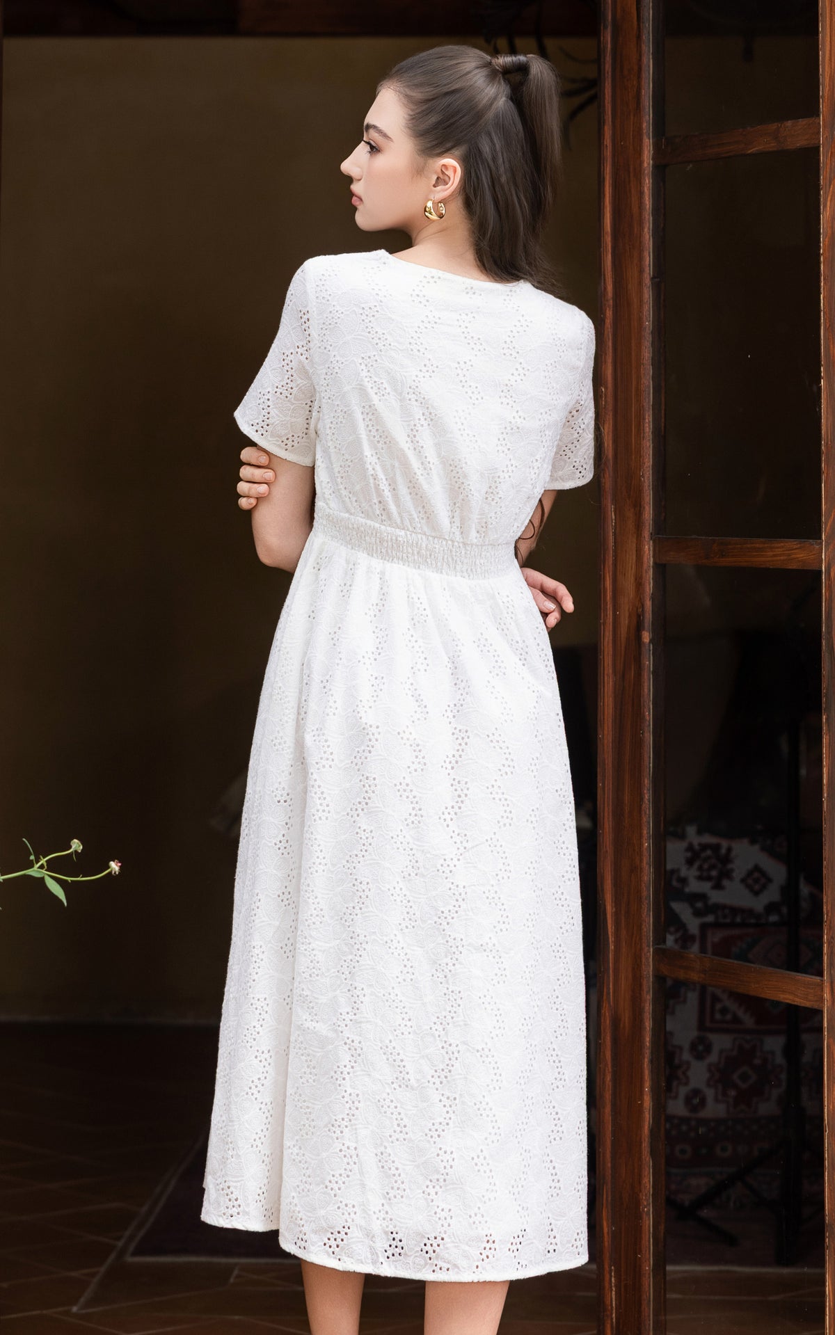Aylin Eyelet Classic Dress