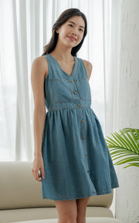 Blakely Denim Nursing Dress in Light Denim