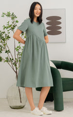 Brooklyn Nursing Dress in Dusty Green