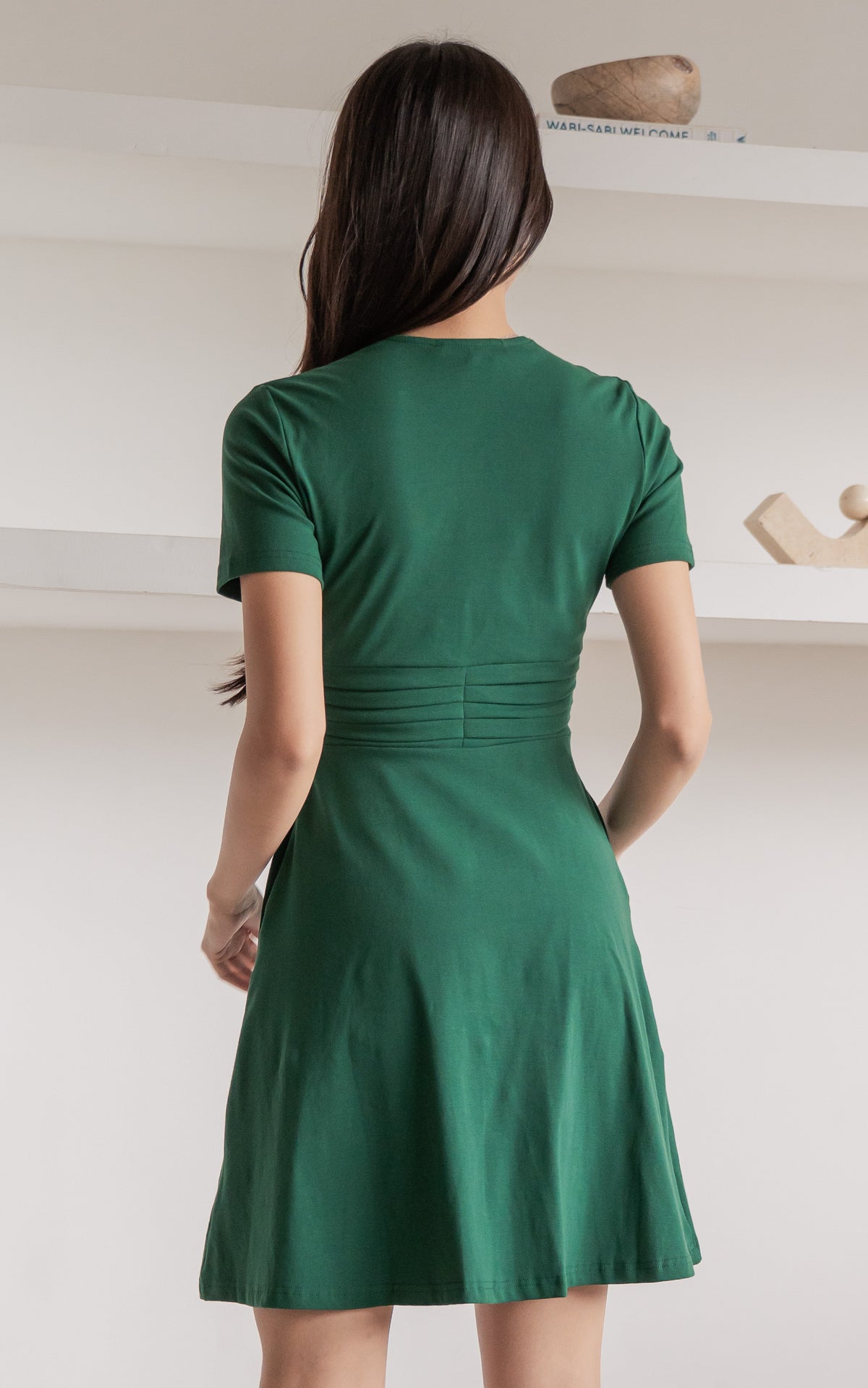 Celeste Twist Knot Nursing Dress in Green