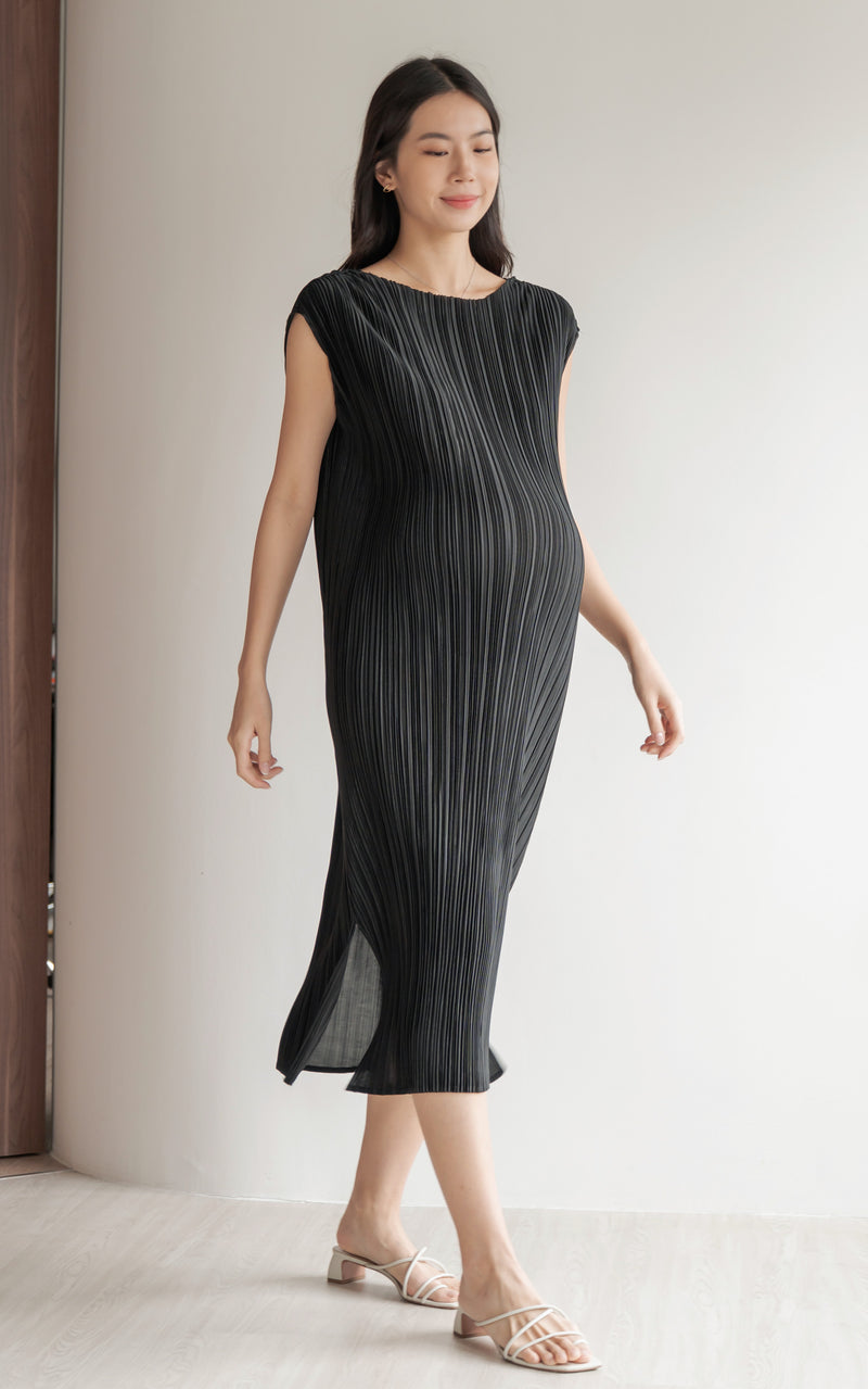 Celine Pleated A-Line Dress