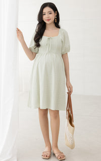 Coco Swiss Dots Nursing Dress in Sage