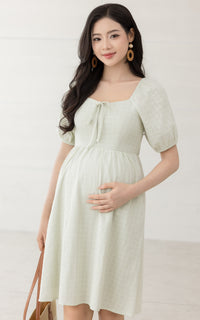 Coco Swiss Dots Nursing Dress in Sage