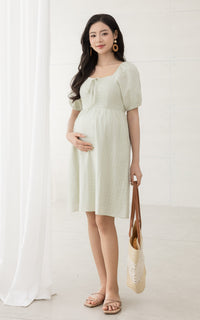 Coco Swiss Dots Nursing Dress in Sage