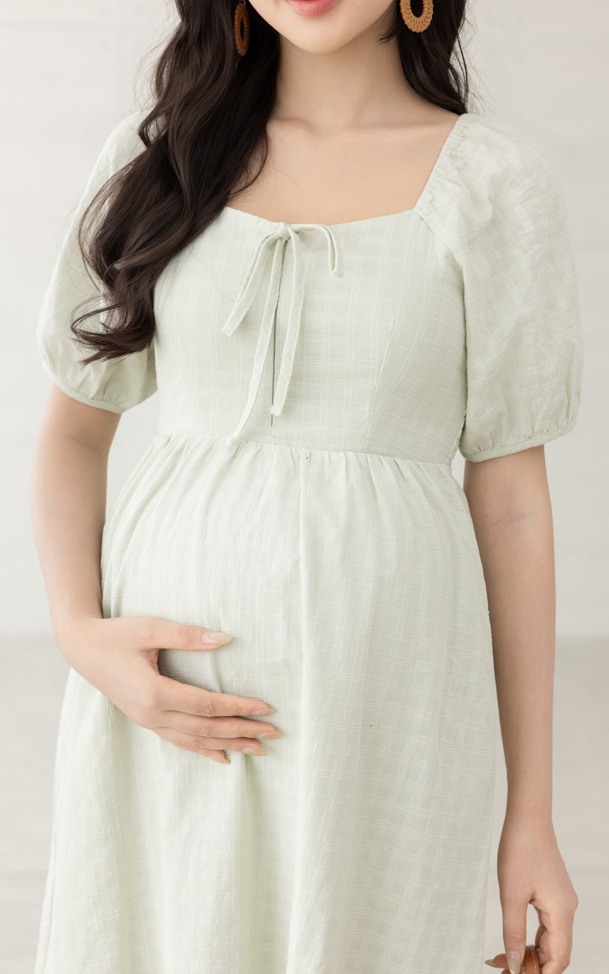 Coco Swiss Dots Nursing Dress in Sage