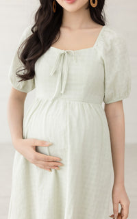 Coco Swiss Dots Nursing Dress in Sage