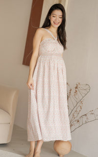 Dahlia Floral Padded Nursing Dress in Pink