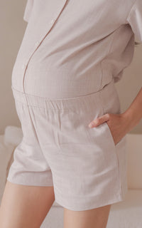 Dannah Maternity Lounge Shorts in Oat