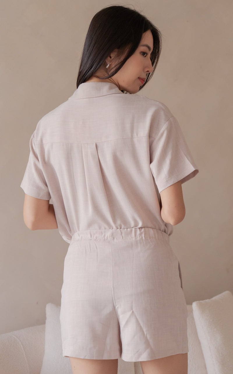 Dannah Maternity Lounge Shorts in Oat