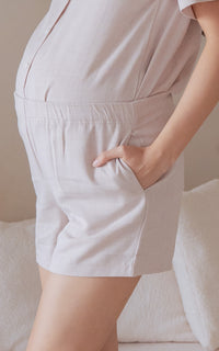 Dannah Maternity Lounge Shorts in Oat