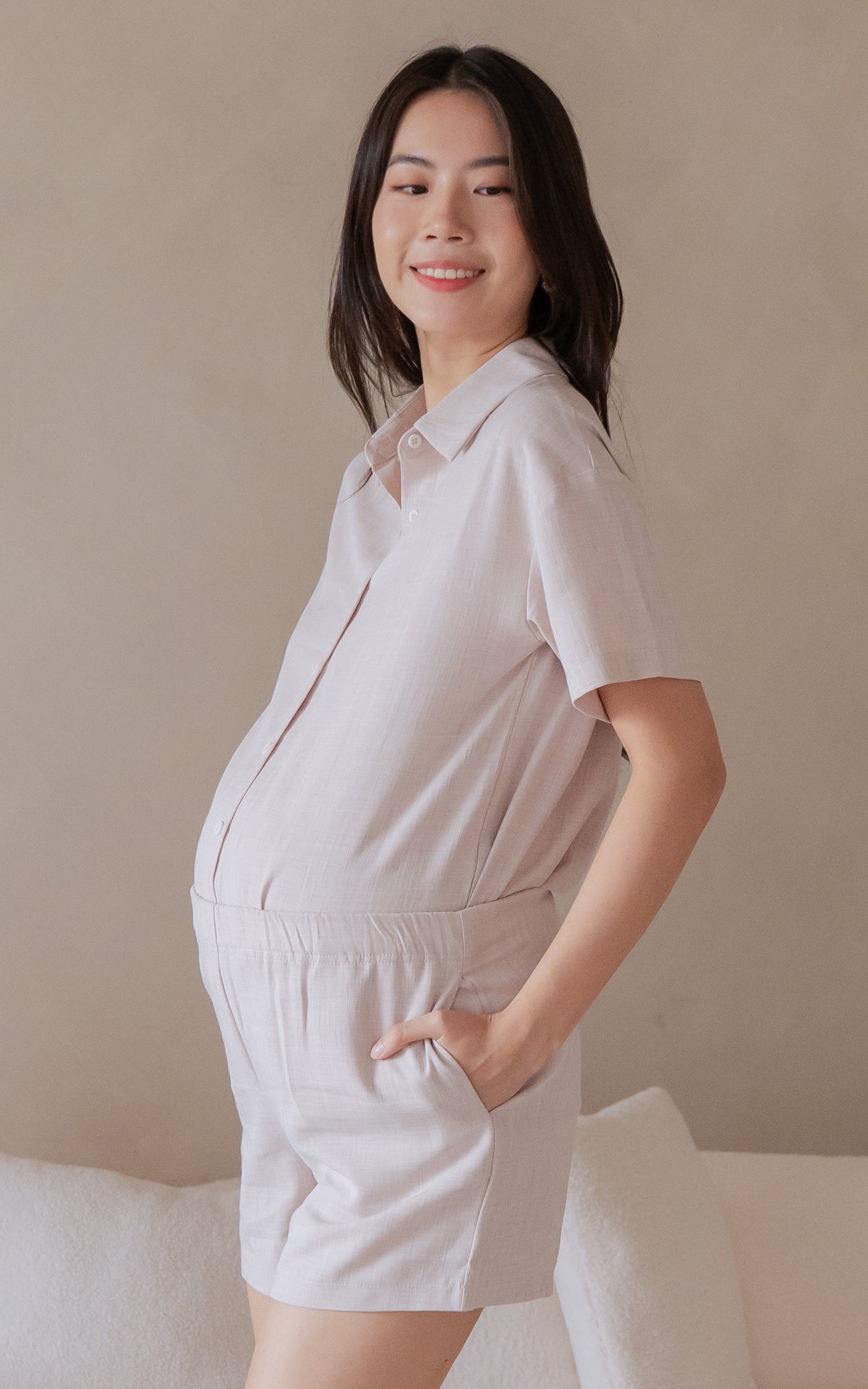 Dannah Nursing Lounge Top in Oat