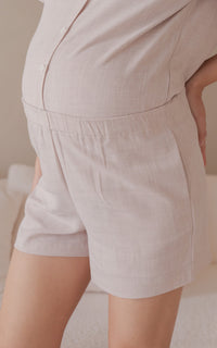 Dannah Maternity Lounge Shorts in Oat
