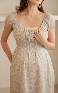 Dorothy Floral Nursing Dress in Purple