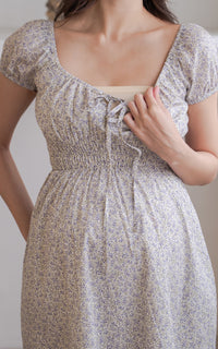 Dorothy Floral Nursing Dress in Purple