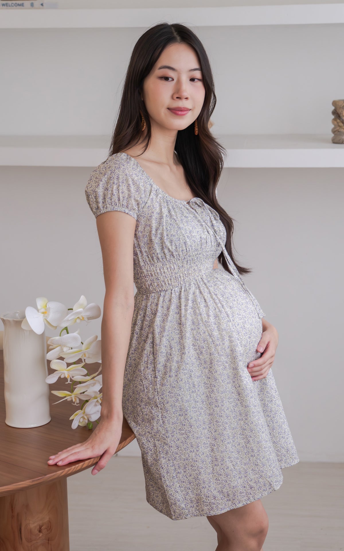 Dorothy Floral Nursing Dress in Purple