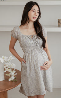 Dorothy Floral Nursing Dress in Purple