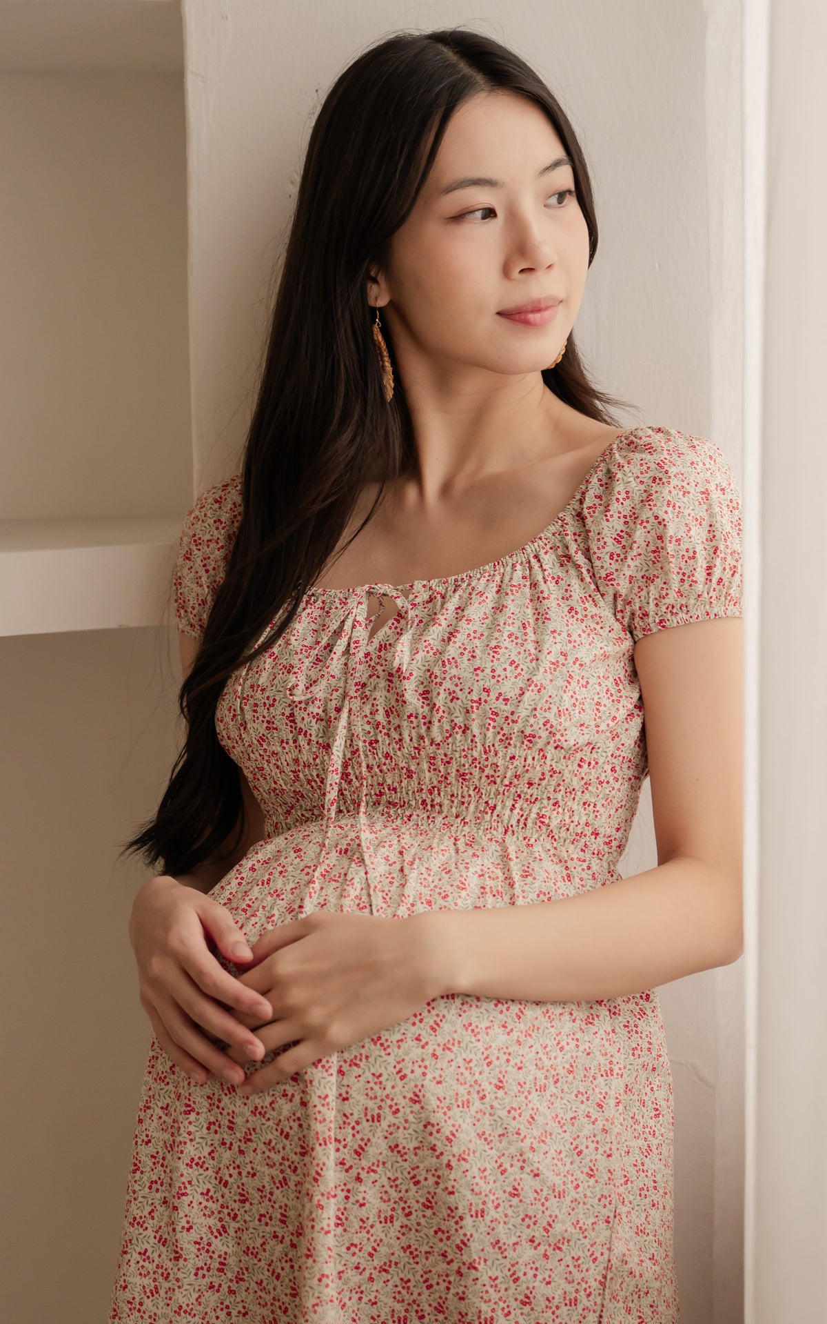 Dorothy Floral Nursing Dress in Red