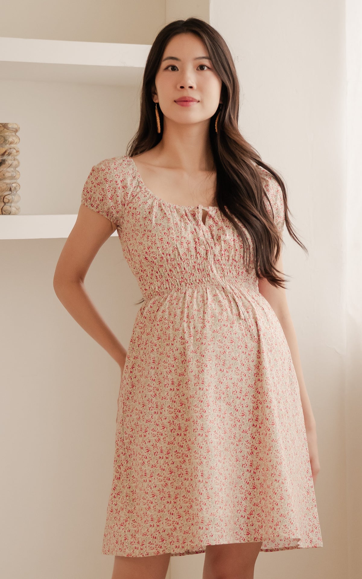 Dorothy Floral Nursing Dress in Red