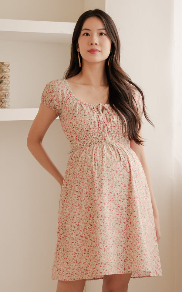 Dorothy Floral Nursing Dress in Red