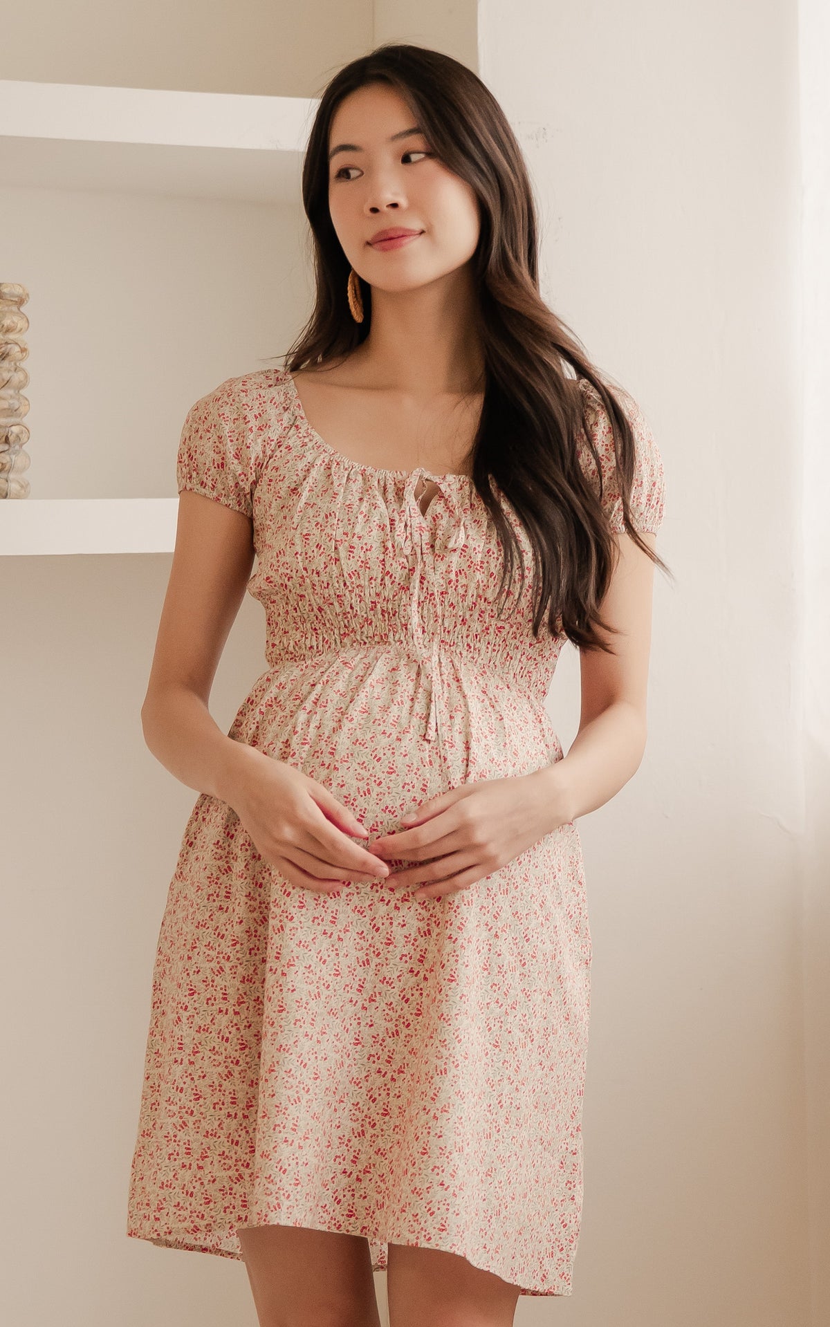 Dorothy Floral Nursing Dress in Red