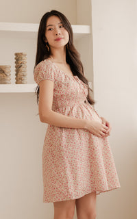 Dorothy Floral Nursing Dress in Red